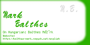 mark balthes business card